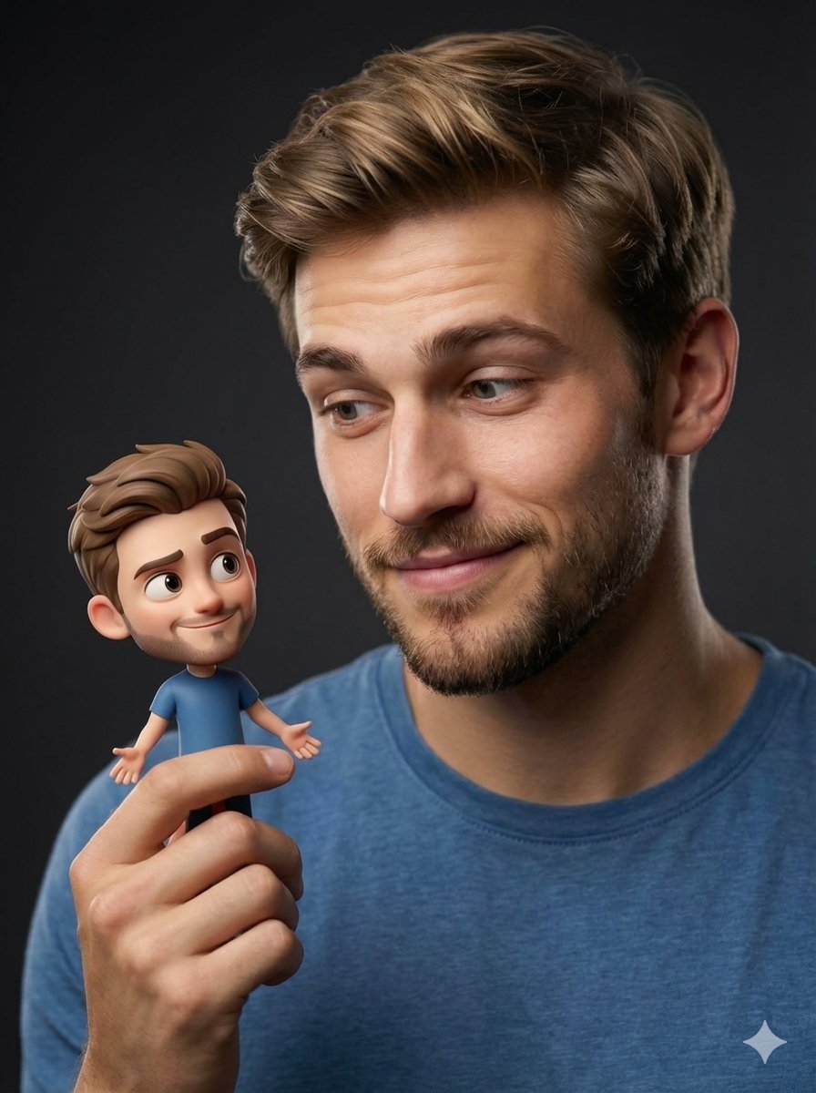 Create a Hyper-realistic Studio Portrait Blending Photorealism with a Whimsical 3D