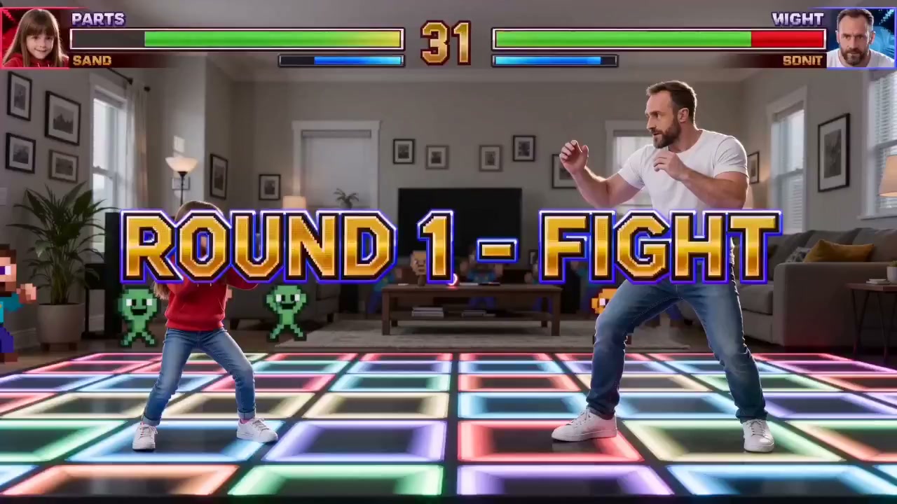 Father Daughter Living Room Street Fighter