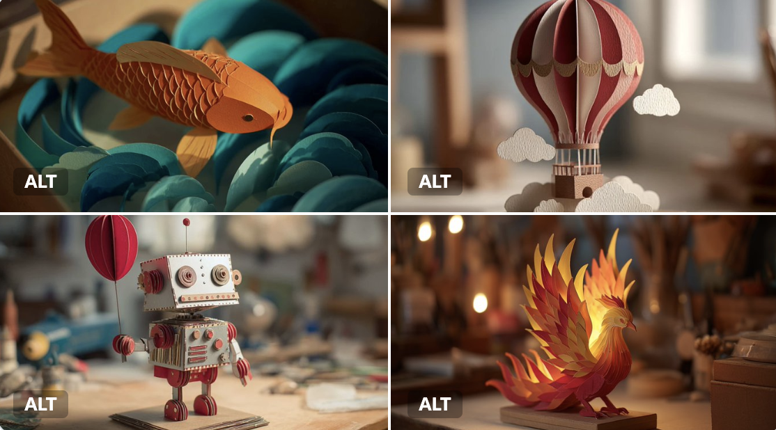 3D Papercraft Representation of Subject Composed of Layered Paper Cutouts Resting