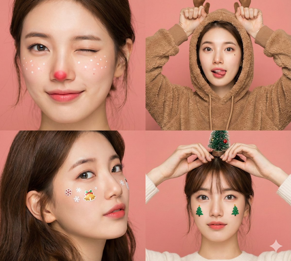 Christmas Special: Christmas Girl on a Peach Background