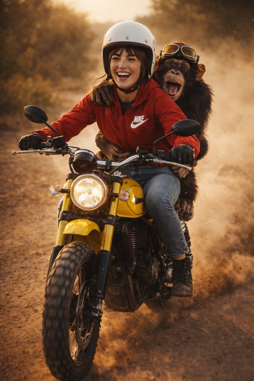 Cinematic Woman Chimp Scrambler
