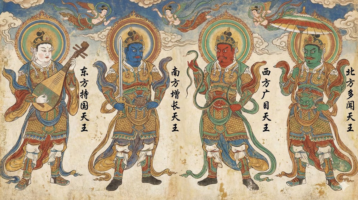 Dunhuang Charm Four Heavenly Kings
