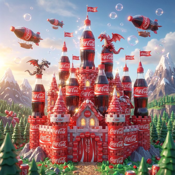 This Is a Whimsical Orange-and-green Fantasy Castle Crafted From Fanta Bottle