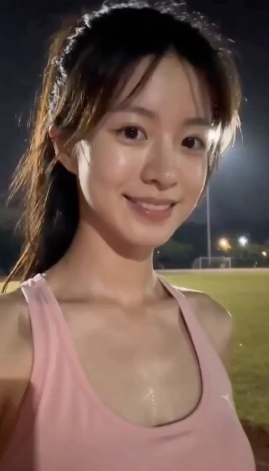Playground Pink Sports Selfie of a girl in Night