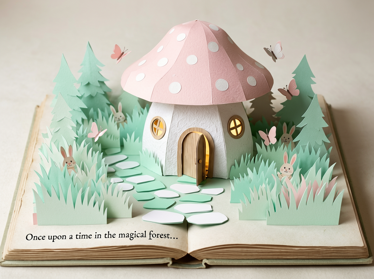 3D Pop-Up Book Illustration