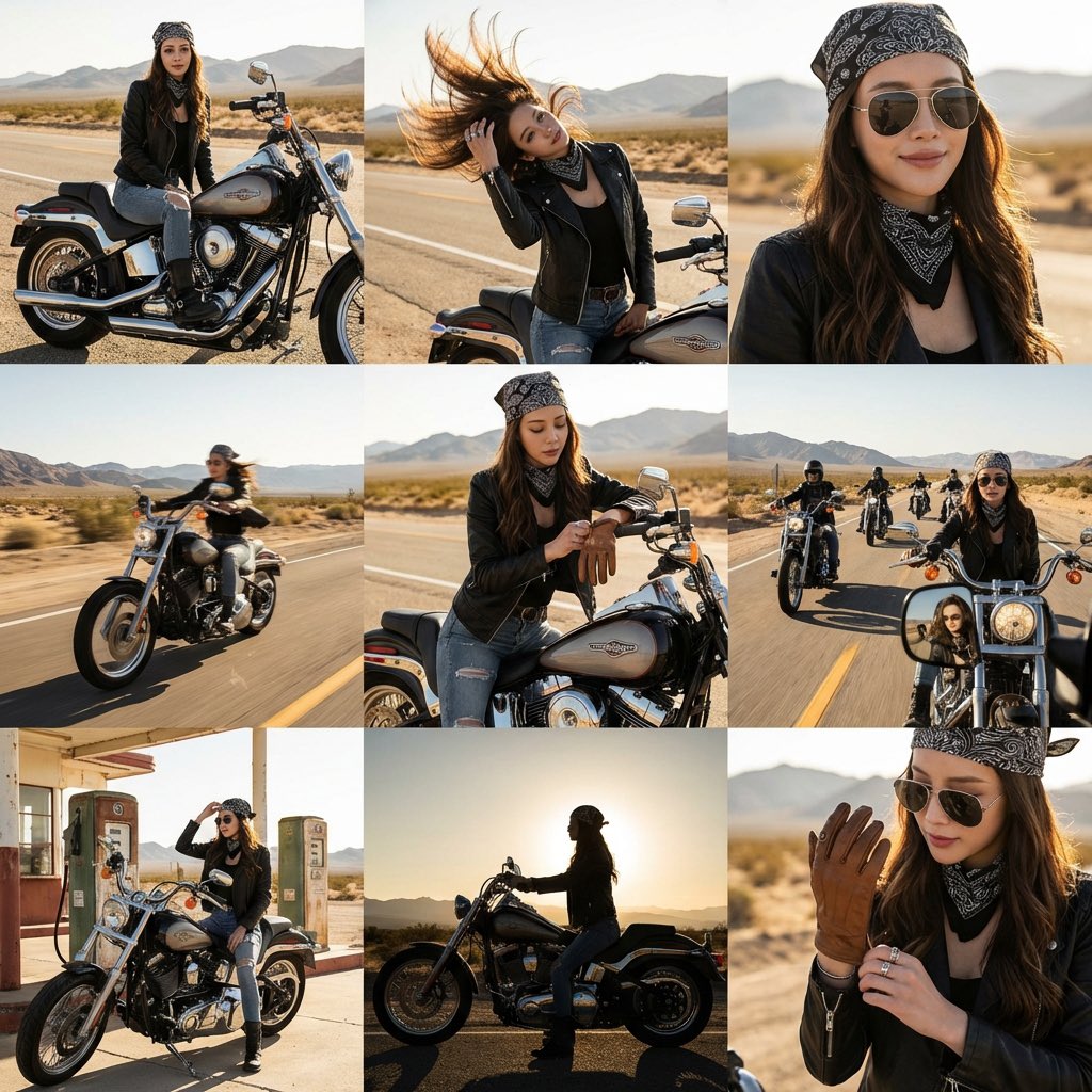 Motorcycle Biker Photo Grid
