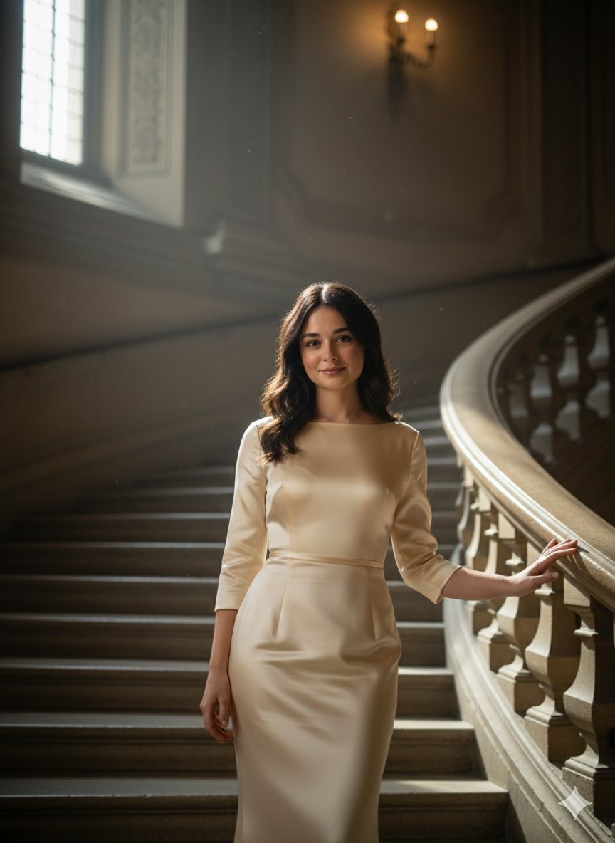 Classical Stairs Ivory Silk Luxury