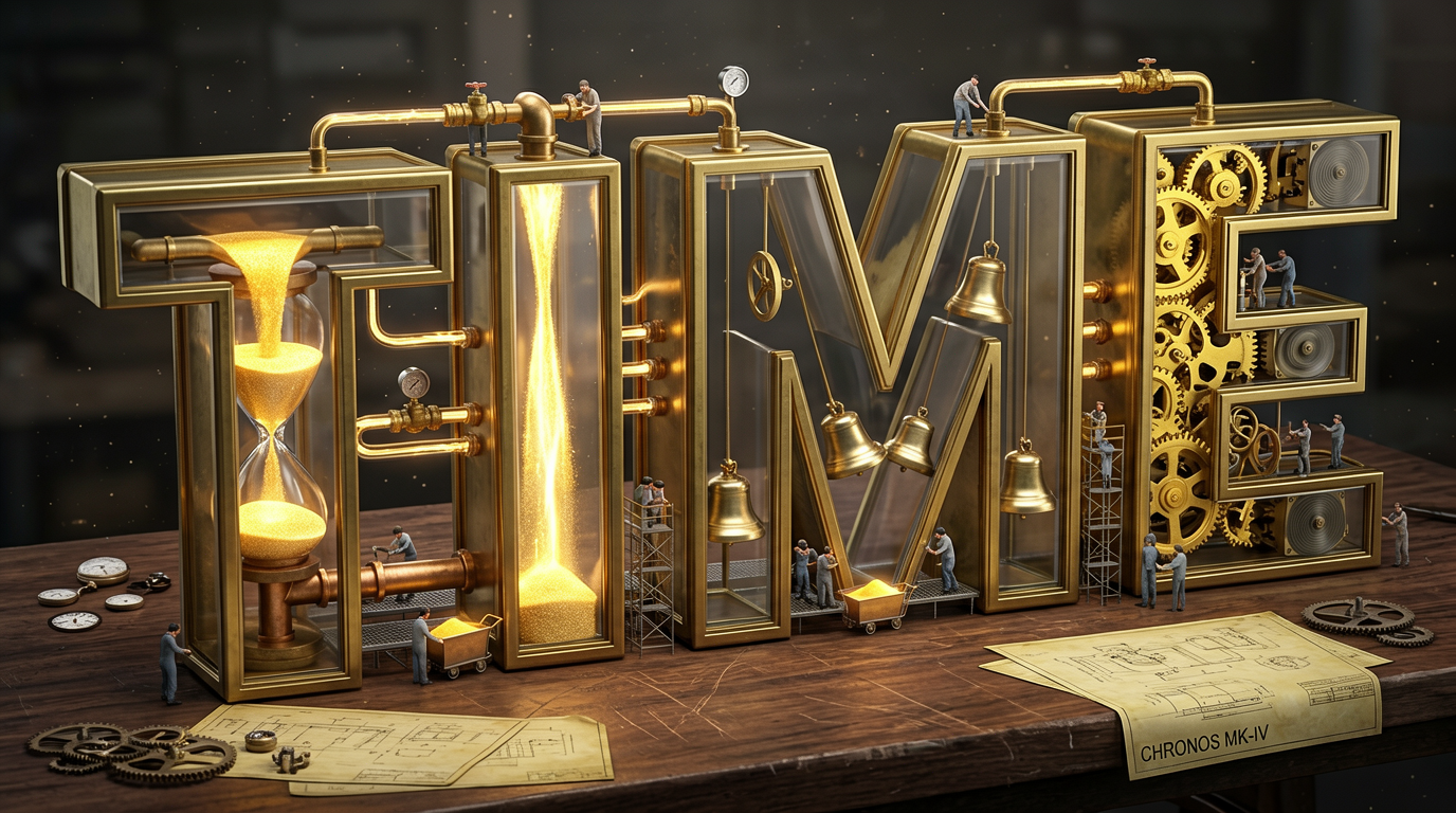 Brass Mechanical Letter "TIME" Installation