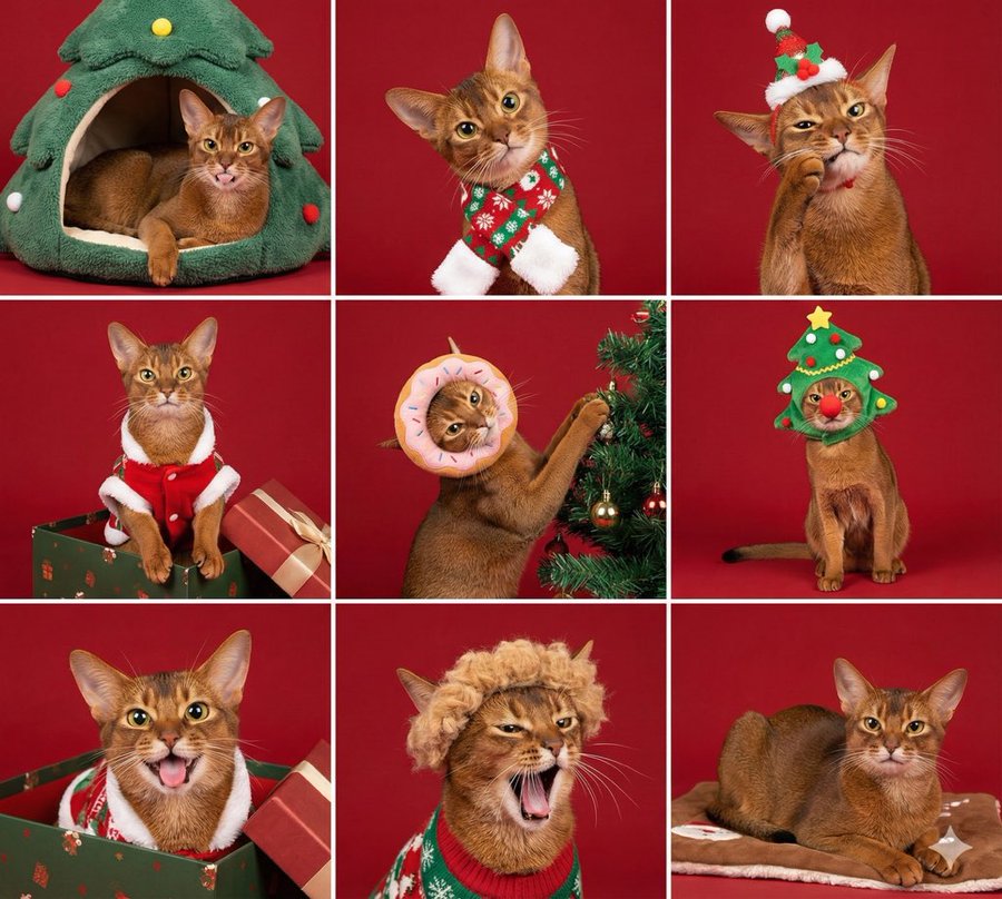 Christmas Pet Nine-Panel Grid