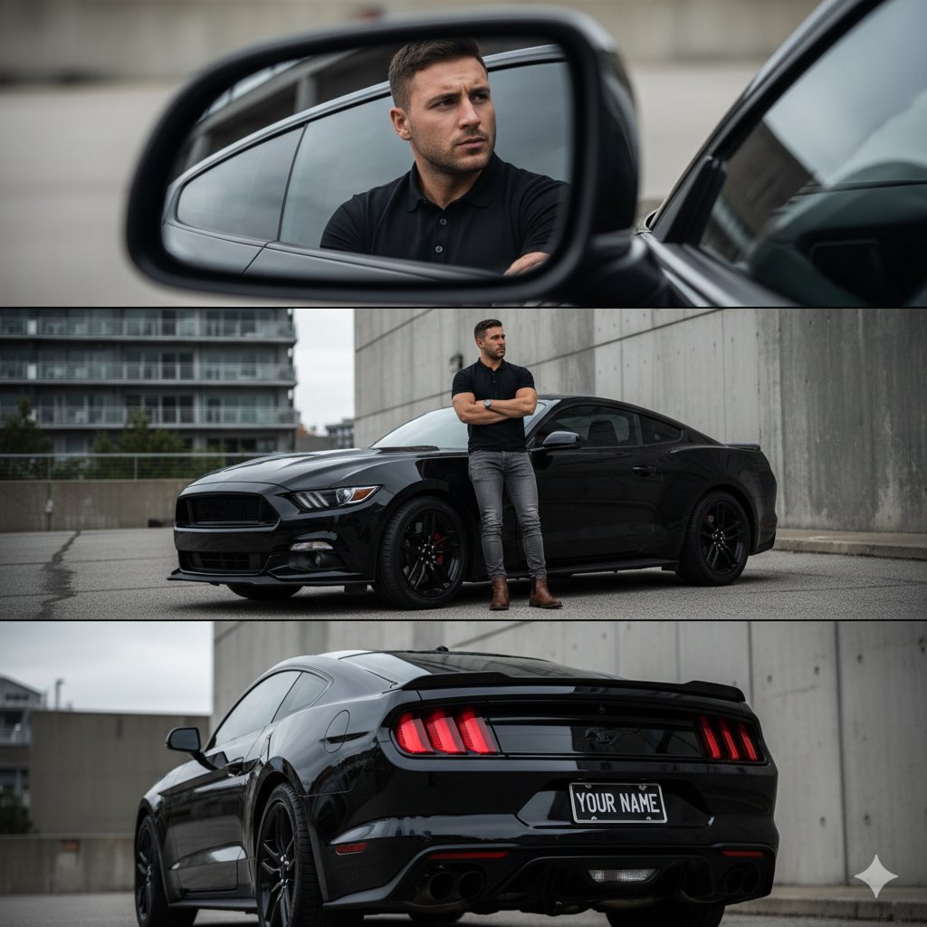 Cinematic Automotive Photoshoot of Me Keeping My Real Face Unchanged