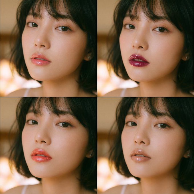Woman Lipstick Application on the Face and Lip Gloss Effect Image