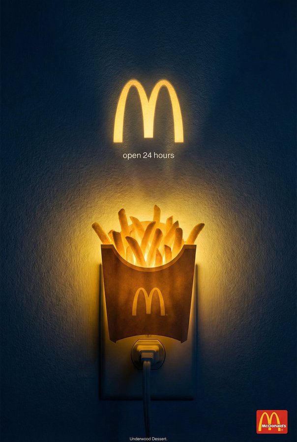 Creative Poster Features a Box of Fries Transformed into a Nightlight