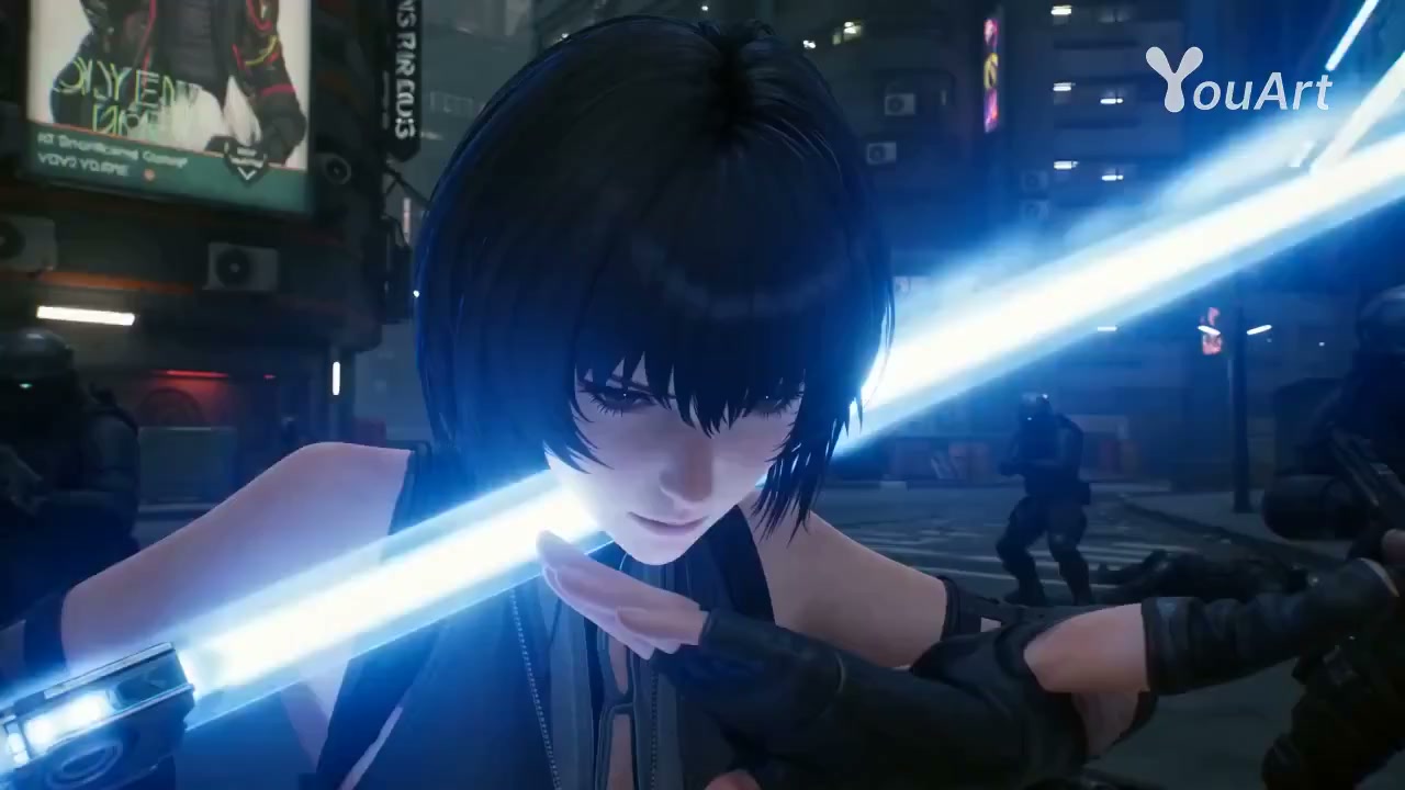 Cyberpunk Assassin Surrounded Battle