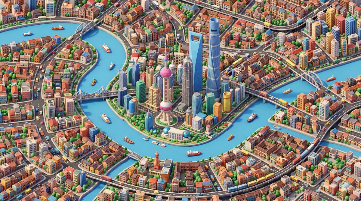 Isometric Illustration Huge Map of CITY NAME Wide Angle Aerial View