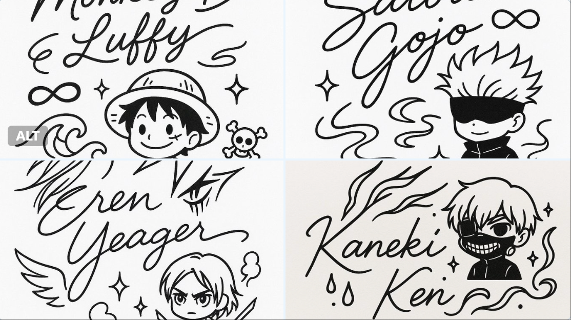 Minimalistic Black-and-white Autograph Design in a Single-line Drawing Style