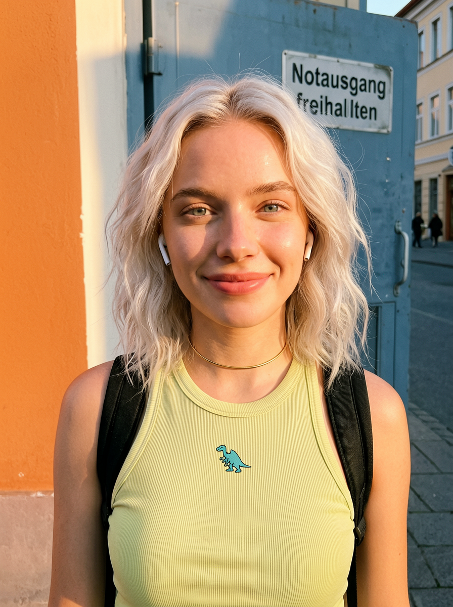 Platinum Short-Hair Girl Street Candid
