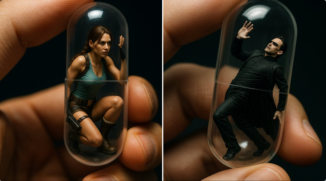 Close-up a Hand Holding a Transparent Capsule Inside It Is a