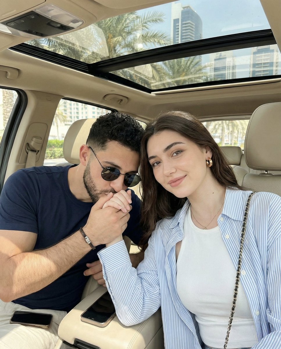 Romantic Hand Kiss in Car