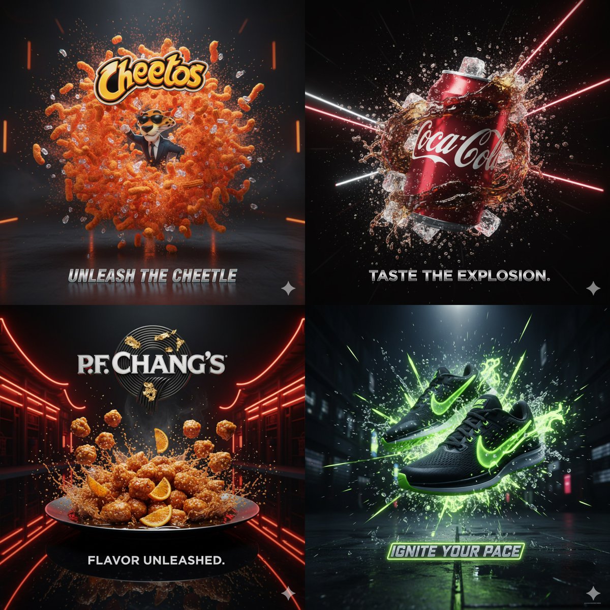 Cinematic 3D Action-packed Advertisement of PRODUCT Captured in a Dramatic Mid-motion