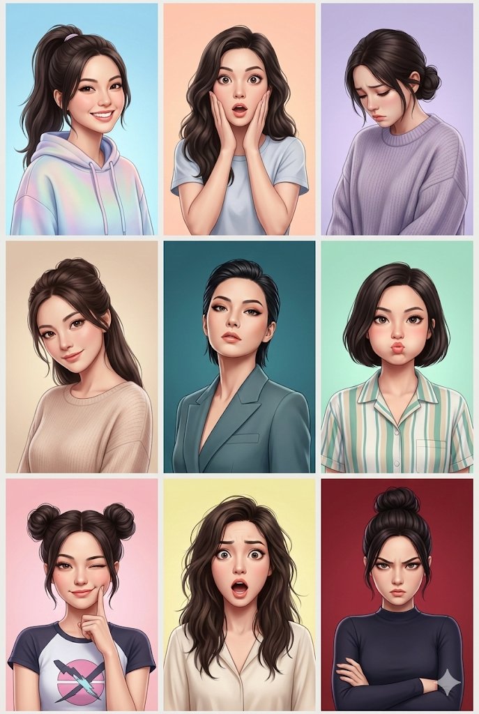 High End 3d 3x3 Emotion Grid