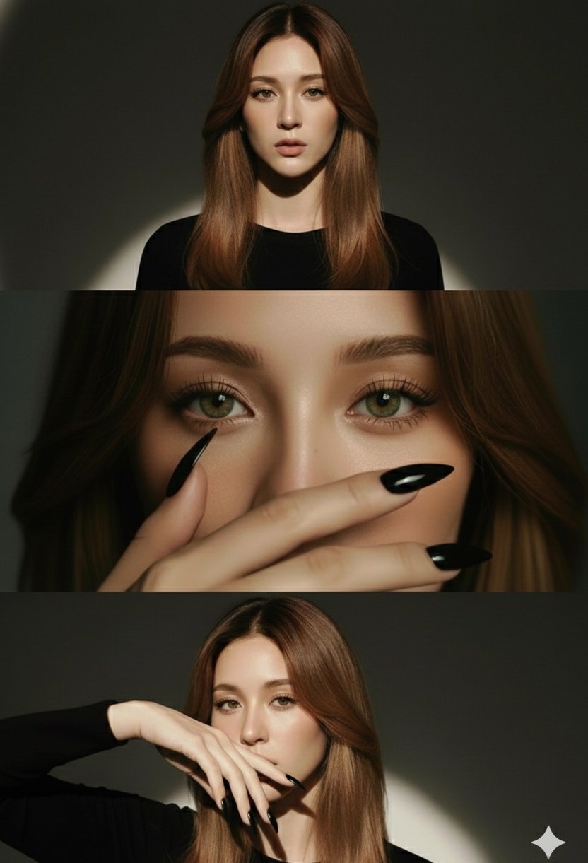 Luxury Triptych Fashion Portrait