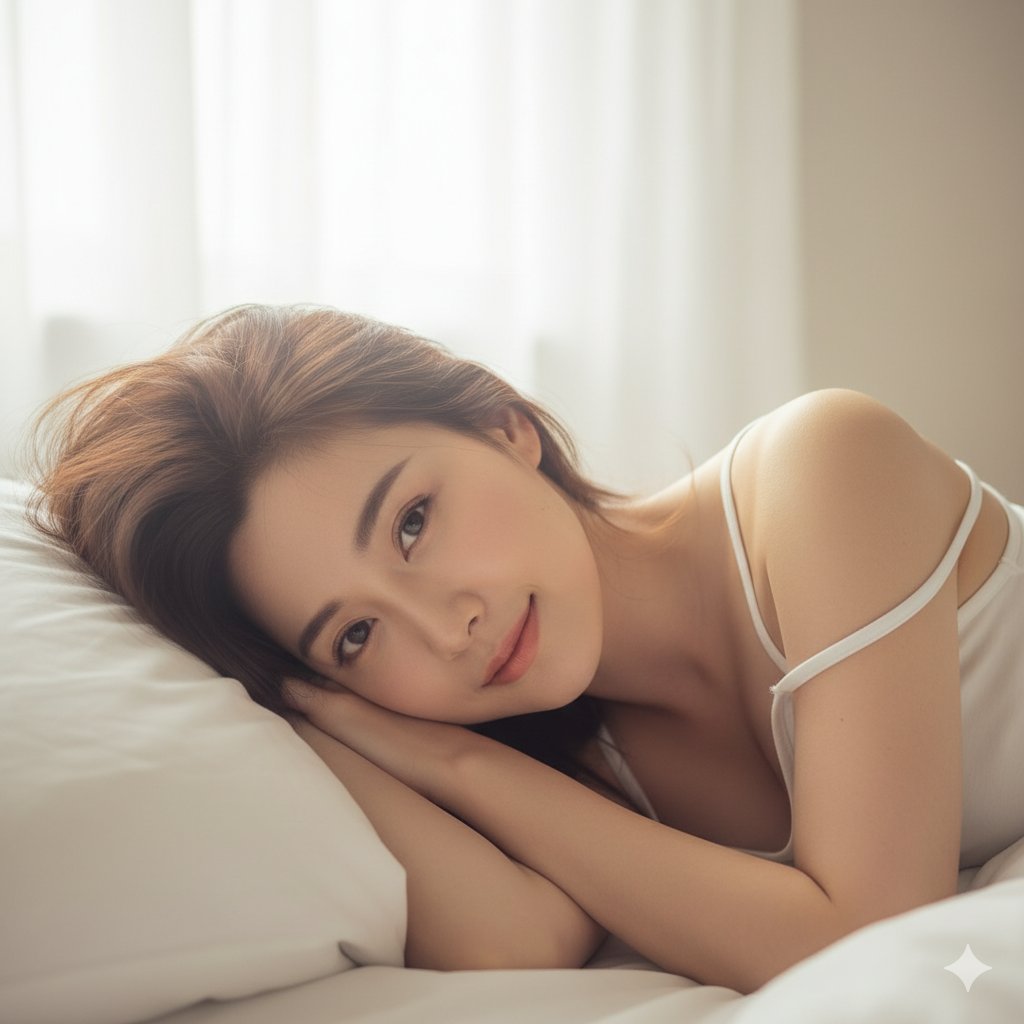 Scene Location Bedroom in Bed Background White Pillows and Soft Rumpled