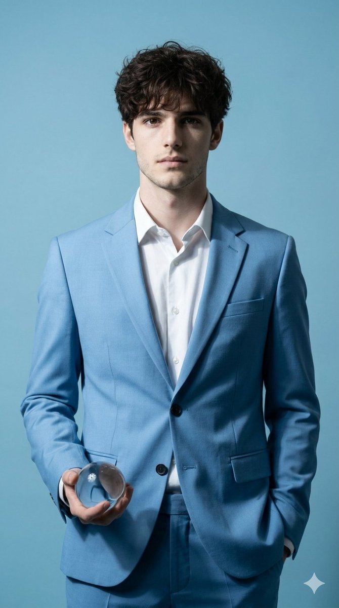 Minimalist Sky Blue Luxury Portrait