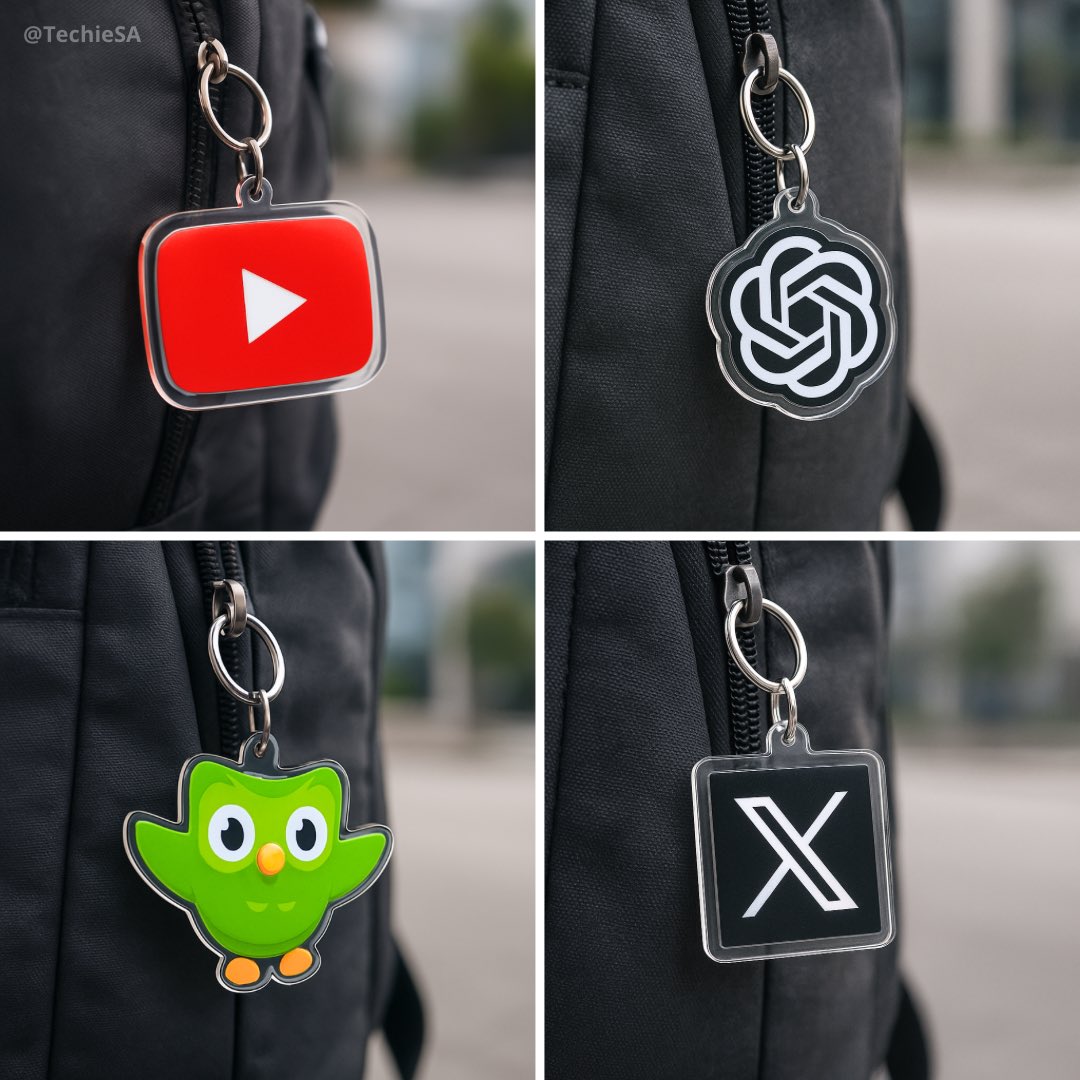 A Photorealistic Square Image 1080x1080 Showing a Custom Acrylic Keychain Version