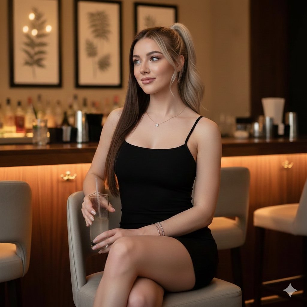 Elegant Photo of a goddess in Bar