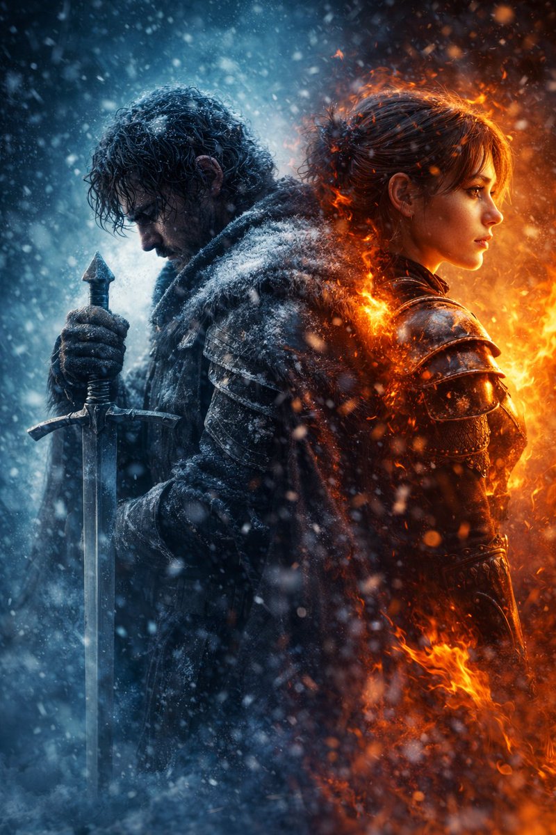 Ice Fire Warriors Epic Poster
