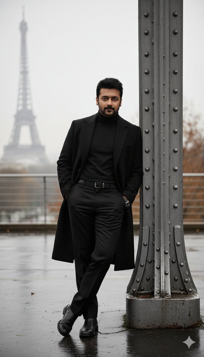 Gloomy Paris Eiffel Tower Portrait