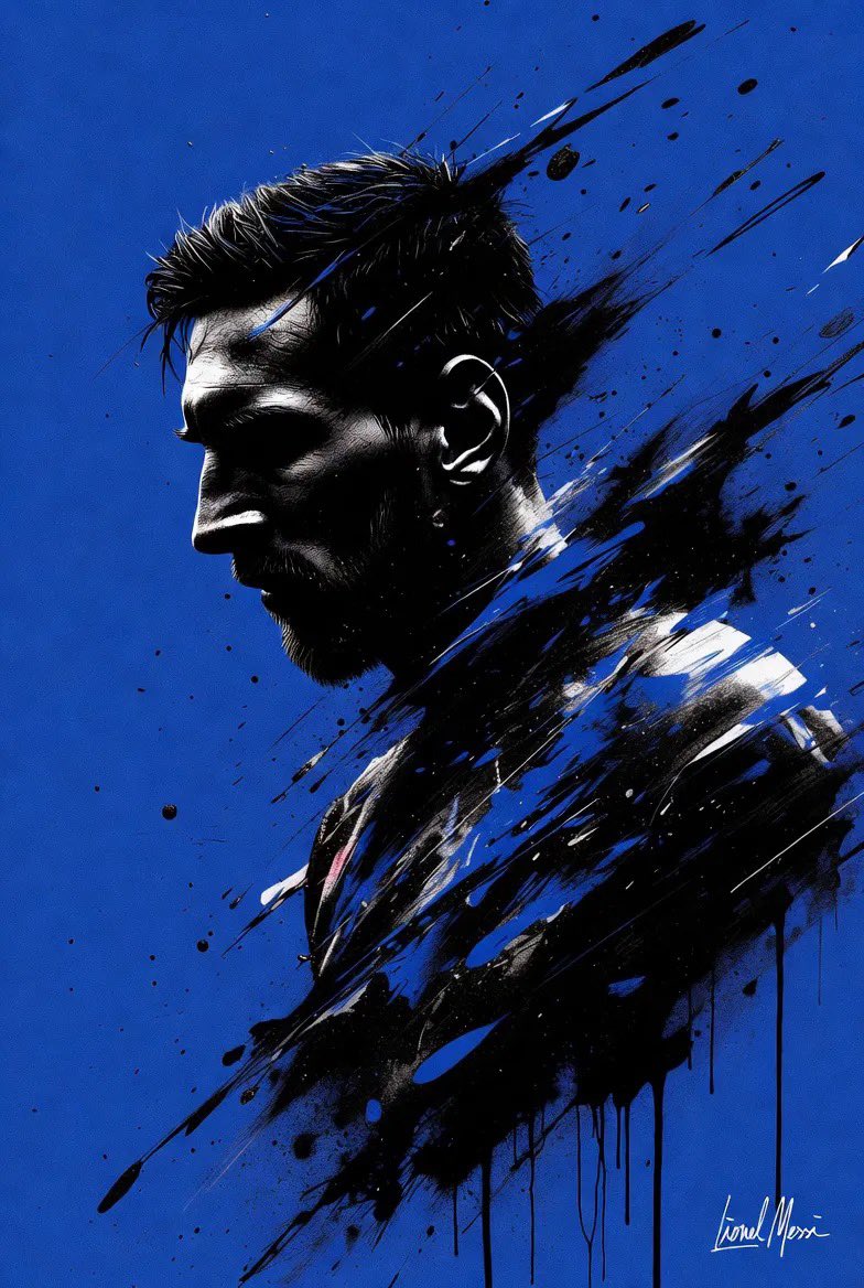 Electric Blue Messi Splash Art