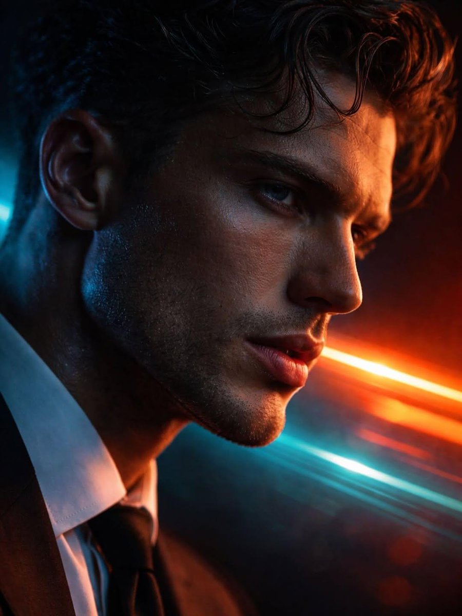 Cyberpunk Neon Side Profile