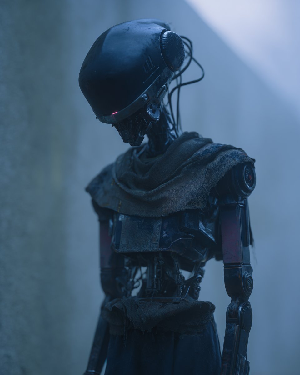 Star Wars Aesthetic Silent Mecha in Darkness