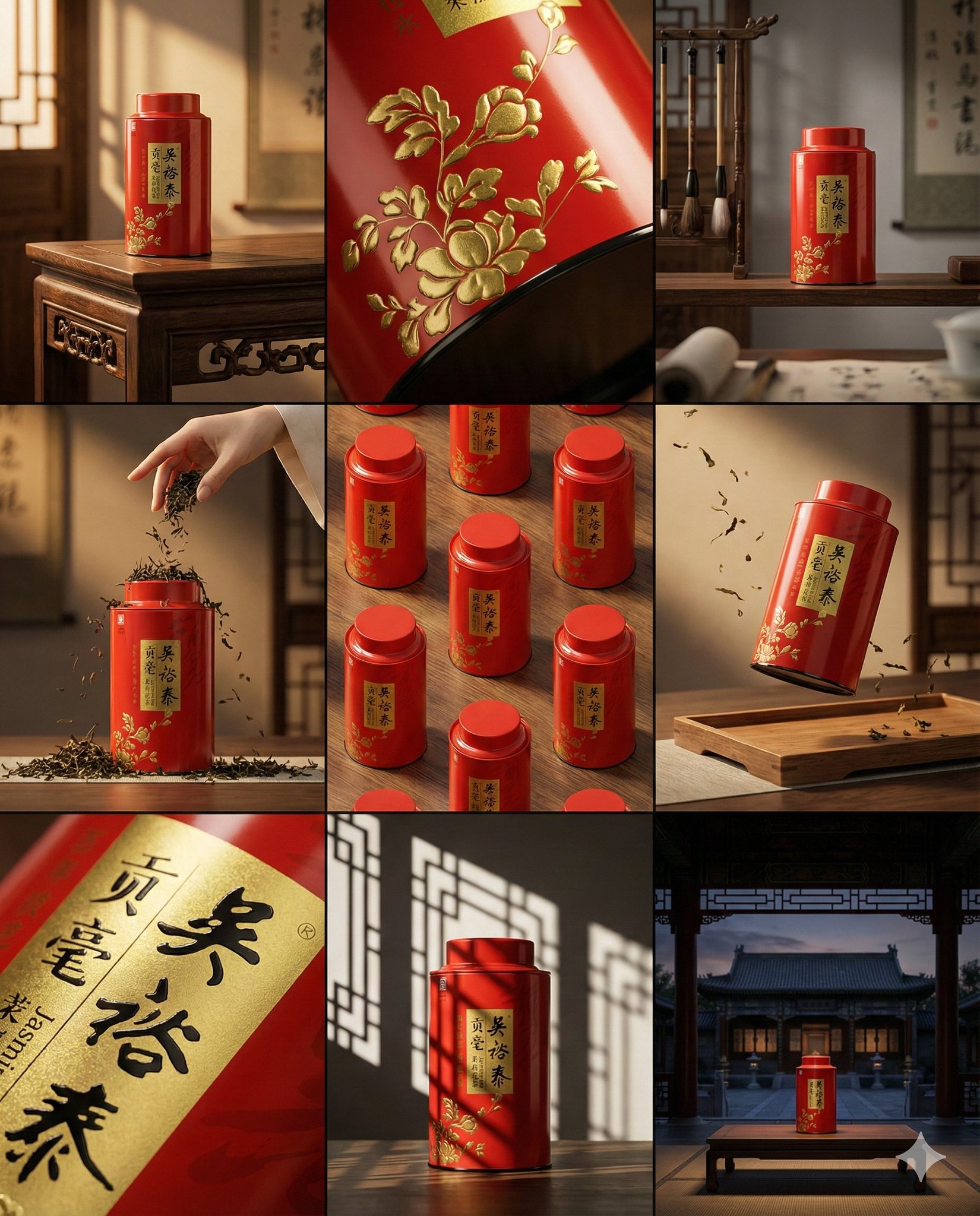 Red Tea Tin Nine Frame Story