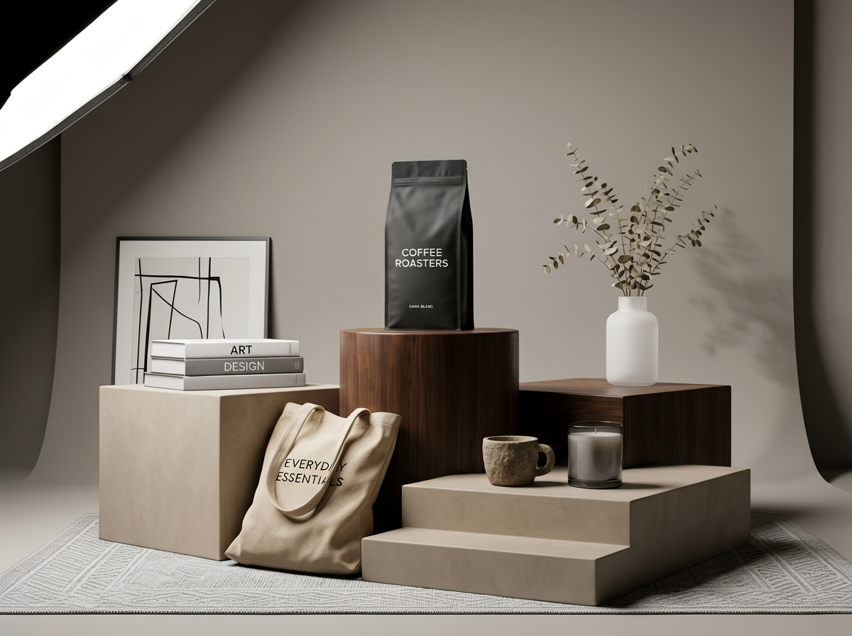 Minimalist Coffee Product Studio Photography
