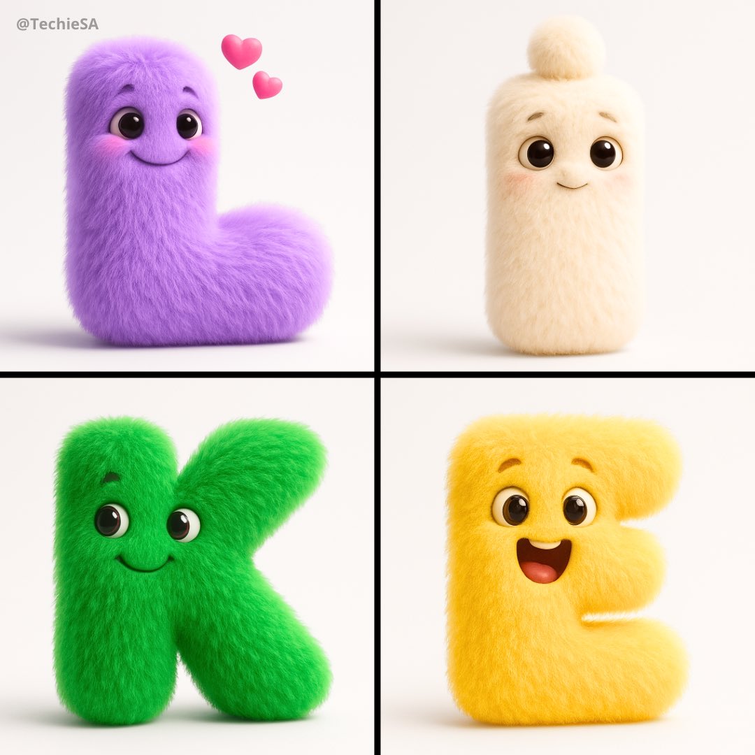 A Delightful Alphabet Character LETTER as a Lovable Fuzzy Being in