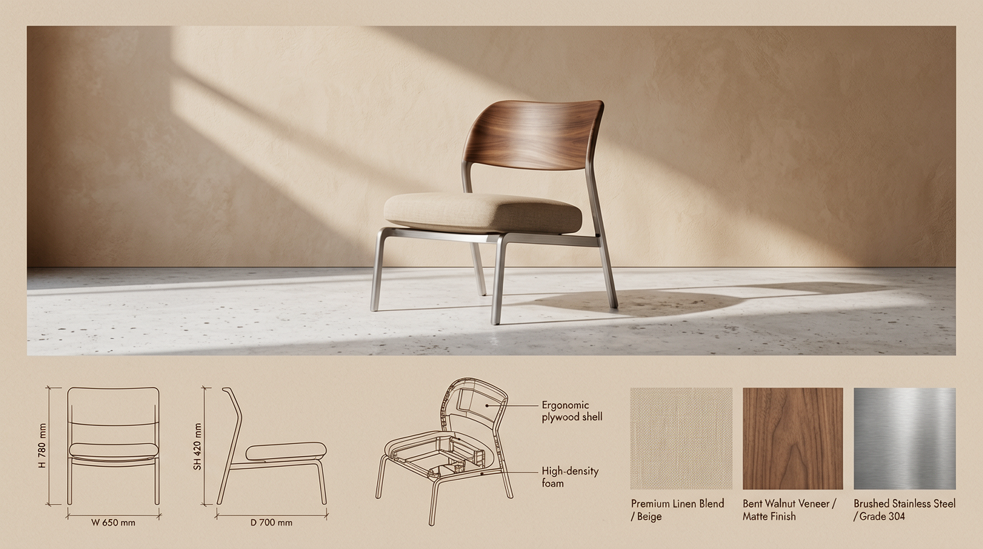 Modern Lounge Chair Design Catalog Spread