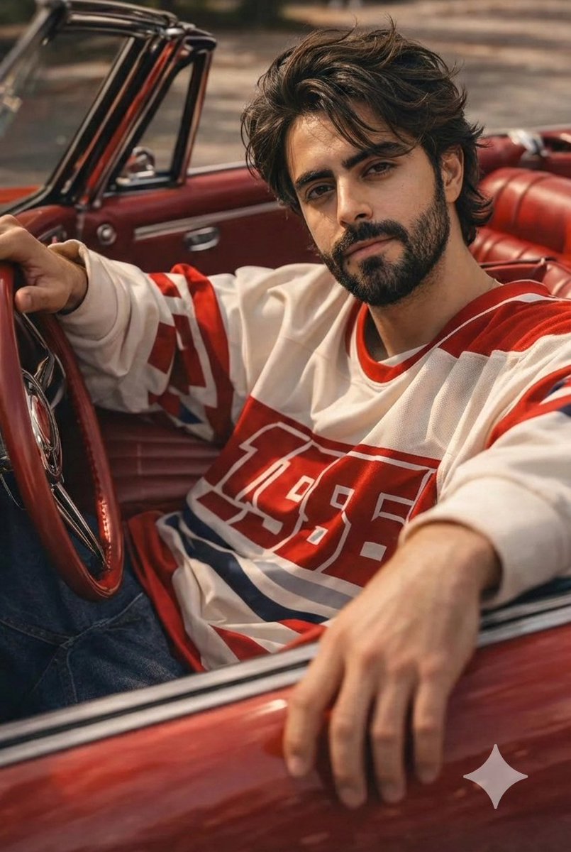 Classic Red Convertible Stylish Portrait